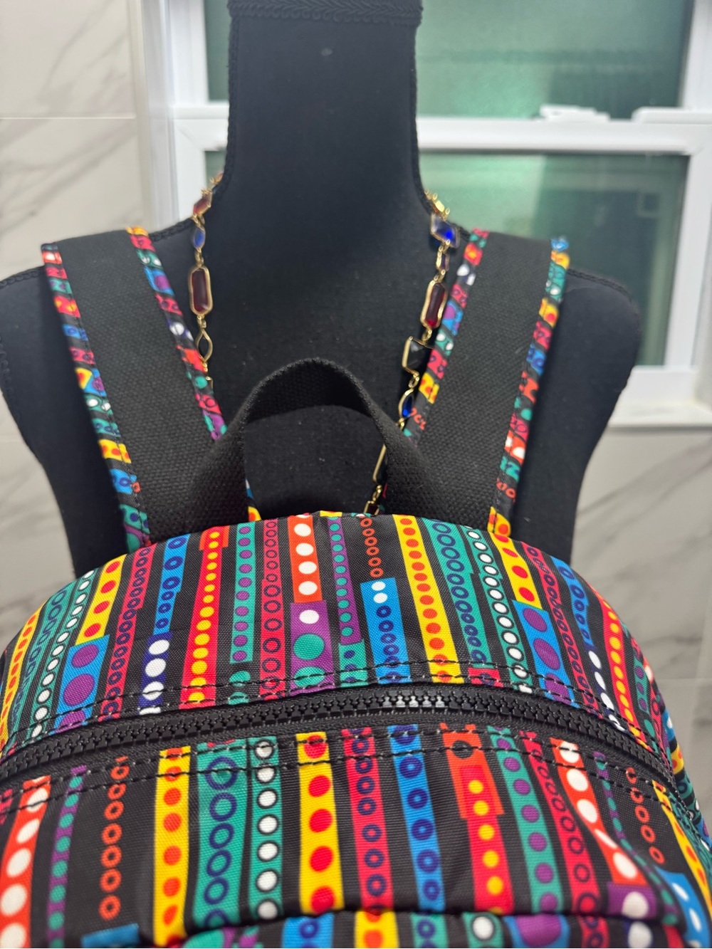 Kipling Multicolor Striped Backpack - Picture 9 of 14